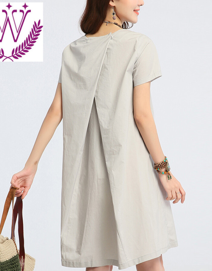 夏日优雅之选 MEERYCO 2016款枣红宽松A字连衣裙